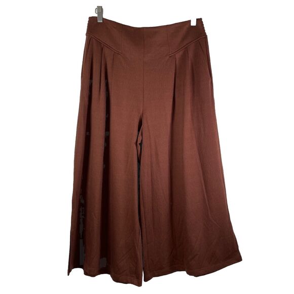 Matilda Jane Size M Brown Enchanted Garden Alice Textured Wide Leg Crop Pants - Picture 1 of 8